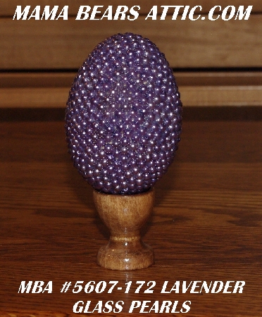 +MBA #5607-172  "Lavender Glass Pearl Bead Egg With Stand"