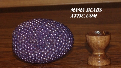 +MBA #5607-172  "Lavender Glass Pearl Bead Egg With Stand"