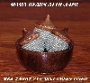 +MBA #5607-216  "Set Of 3 Mint Green Glass Beaded Acorns & Bowl"