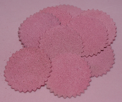 +MBA #5608-444  "Set Of (10) Hand Cut Pink Suede Conchos"