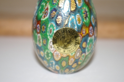 +MBA #10-082   "Bucella Cristalli Murano Millefiori Hand Crafted Glass Egg