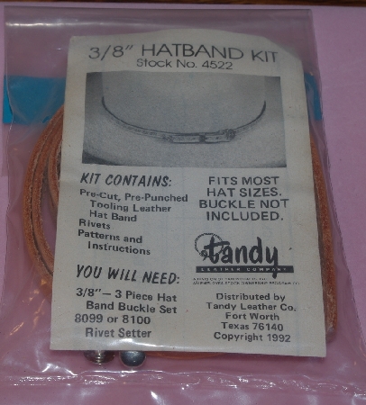 +MBA #5608-421  "1990's Tandy Leather (7) Piece Hat Band Set"