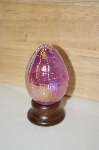 +MBA #10-214  1989 Hand Crafted Artist Signed & Dated Pink Opalescent Egg