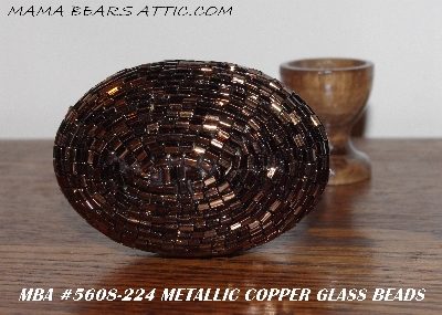 +MBA #5608-224  "Metallic Copper Glass Bead Egg With Stand"