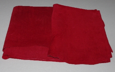 +MBA #5610-008  "1990's Tandy Leather (2) Pieces  Red Pigskin Suede Hide "