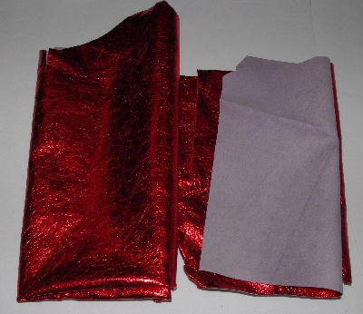 +MBA #5610-0020  "1990's Tandy Leather (2) Pieces Of Red Metallic Pigskin Suede"