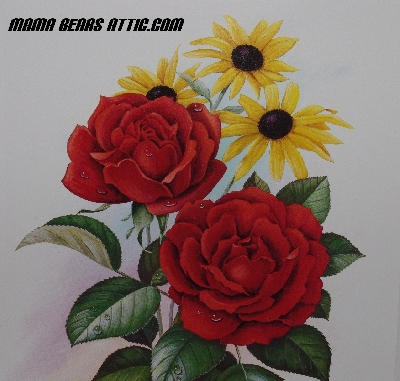 +MBA #5610-67  "1993 Manor Art "Red Roses By Reina" #407 Lithograph"