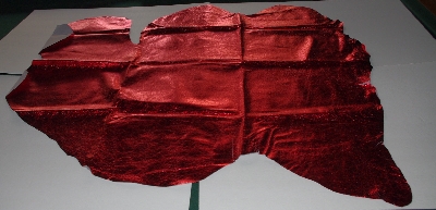 +MBA #5610-192 "1990's Tandy Leather Red Metallic Pigskin Suede Hide"
