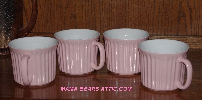 MBA #5611- "Set Of 4 Pink Good Cook 16oz Stoneware Mugs"