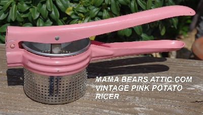 MBA #Pink14-0035  "Vintage Pink Hand Potato Ricer"