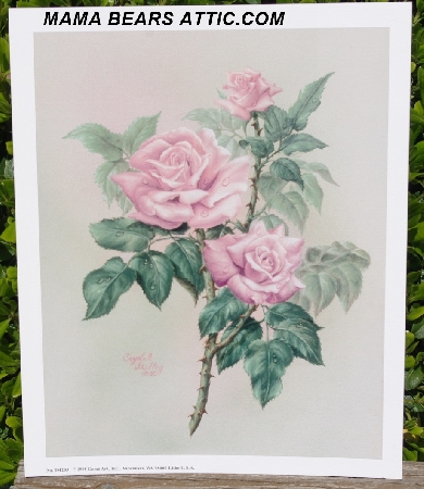 +MBA #5611-008  "1995 Crystal Skelly "Pink Roses" Litho #IM203"