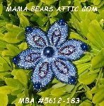 MBA #5612-183  "Blue Bead Flower Brooch"