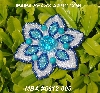 MBA #5612-003 "Blue & Clear Glass Bead Flower Brooch"