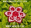 MBA #5612-134  "Red & White Bead Flower Brooch"