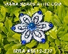 MBA #5612-237 "Blue & Clear Luster Bead Flower Brooch"