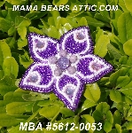 MBA #5612-0053 "Purple & White Bead Flower Brooch"