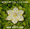 MBA #5612-0027" Yellow, Clear Luster & Black Glass Bead Flower Brooch"