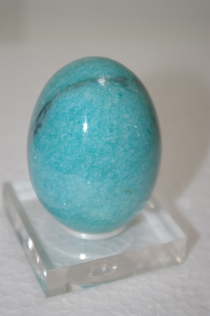 +MBA #11-337   1980's Large Light Blue Enhanced Marble Egg