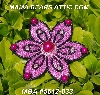 MBA #5612-0032 "Black & Pink Glass Bead Flower Brooch"