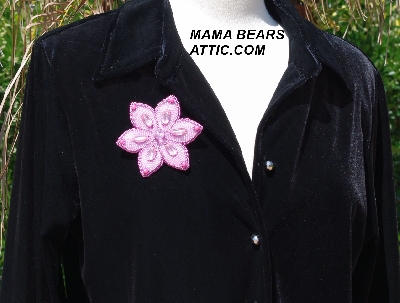 MBA #5612-0021 "Pink Glass Bead Flower Brooch"