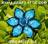 MBA #5612-101 "Blue & Black Bead Flower Brooch"