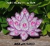 MBA #5613-0007  "Pink & Clear Luster Glass Bead Flower Brooch"