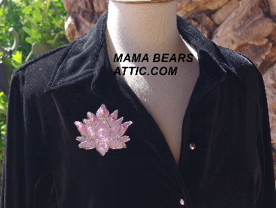 MBA #5613-0011  "Pink Glass Bead Flower Brooch"
