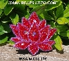 MBA #5613-116  "Pink & Red Glass Bead Flower Brooch"