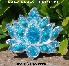 MBA #5613-0094 "Blue Glass Bead Flower Brooch"