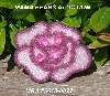 MBA #5613-0027 "Pink & Clear Luster Glass Bead Rose Brooch"