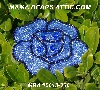MBA #5613-236 "Blue Glass Bead Rose Brooch"