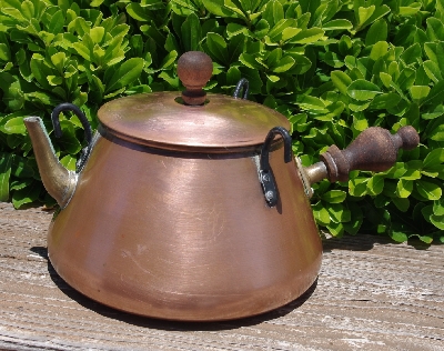 +MBA #5613-0043  "Vintage Copper Kettle With Stand"