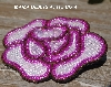 MBA #5613-138 "Pink & CLear Luster Glass Bead Rose Brooch"