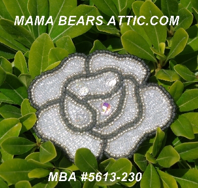 MBA #5613-230 "Clear Luster Glass Bead Rose Brooch"