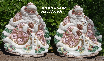 +MBA #5614-0094  "1990's Fitz & Floyd Classics Snowy Woods Set Of (2) Christmas Canape Dishes"