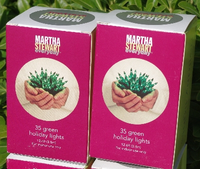 +MBA #5614-0390   "2003 Martha Stewart (4) Sets Of 35 Green Holiday Lights 12.6Ft L Each"