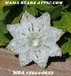 MBA #5614-0023  "Pearl White & Pale Green Flower Bead Brooch"