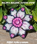 MBA #5614-0096 Hot Pink & Clear Luster Glass Bead Flower Brooch"
