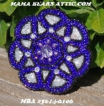 MBA #5614-0106  "Dk Purple & Clear Luster Glass Bead Brooch"