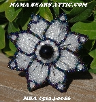 MBA #5614-0086  "Metallic Rainbow & Clear Lucter Glass Bead Flower Brooch" 