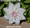 MBA #5614-0045 "Clear Luster, Pearl White & Pink Glass Bead Flower Brooch"