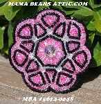 MBA #5614-0048  "Black & Pink Glass Bead Brooch"