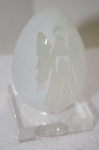 White Cameo Glass Angle Egg
