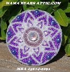 MBA #5614-0091 "Pearl White & Lavender Glass Bead Round Brooch"