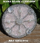 MBA #5615-9773  "Silver & Light Pink Glass Bead Round Brooch"