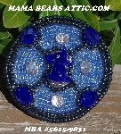 MBA #5615-9831  "Gun Metal & Blue Glass Bead Elephant Brooch"