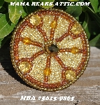 MBA #5615-9865  "Gold & Amber Glass Bead Brooch"