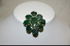 +MBA #RE  9 Stone Oval Cut Emerald Flower Pendant
