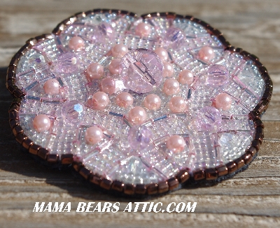 MBA #5616B-220  "Pink Glass Bead Brooch"