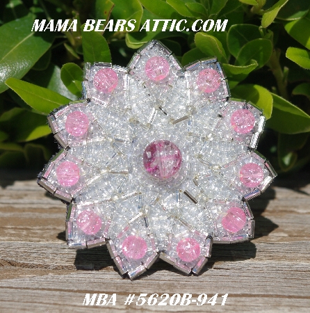 MBA #5620B-941  "Pink Crackle Glass  & Clear Luster"